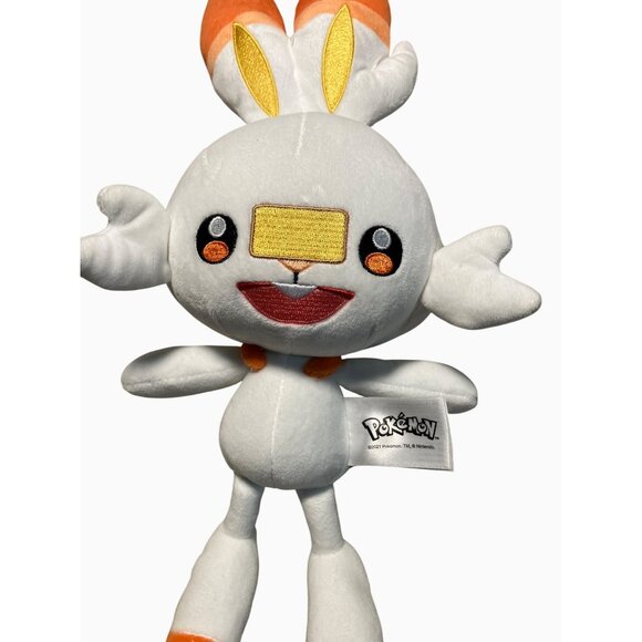 Pokémon Scorbunny Plush Toy 12" Tall 2021 Orange & White - Picture 11 of 11